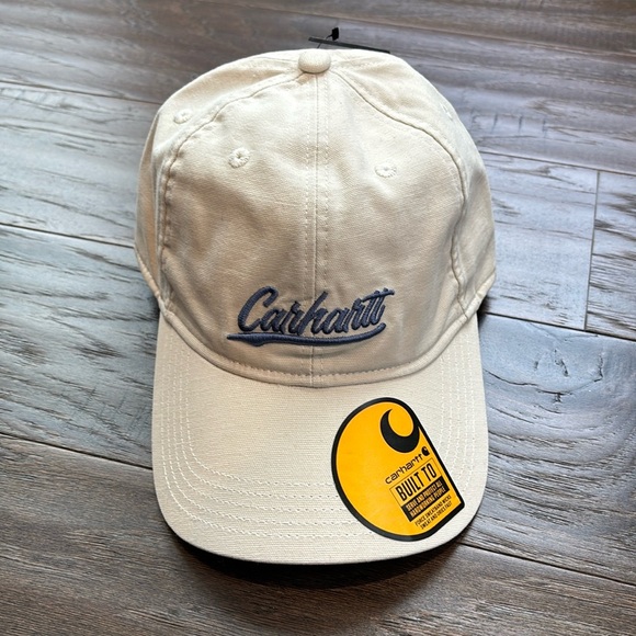 Carhartt Force Sweatband,canvas embroidered script graphic, buckle back cap OSFM - Picture 1 of 10